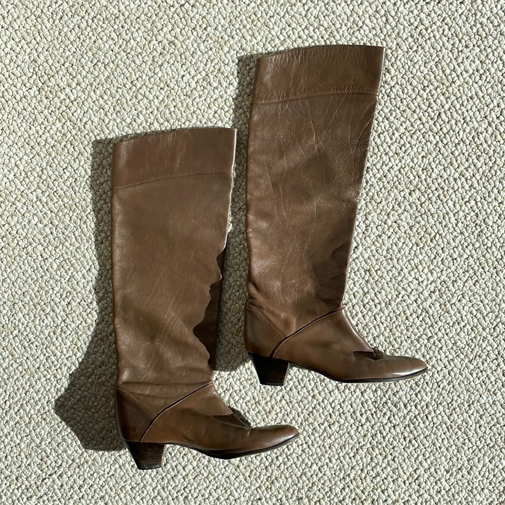 Leather tall boots